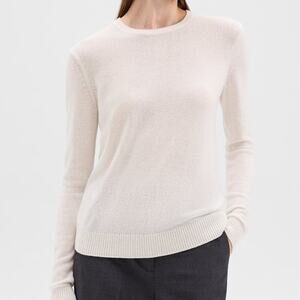 Theory Crewneck Sweater Feather Cashmere Ivory size small
